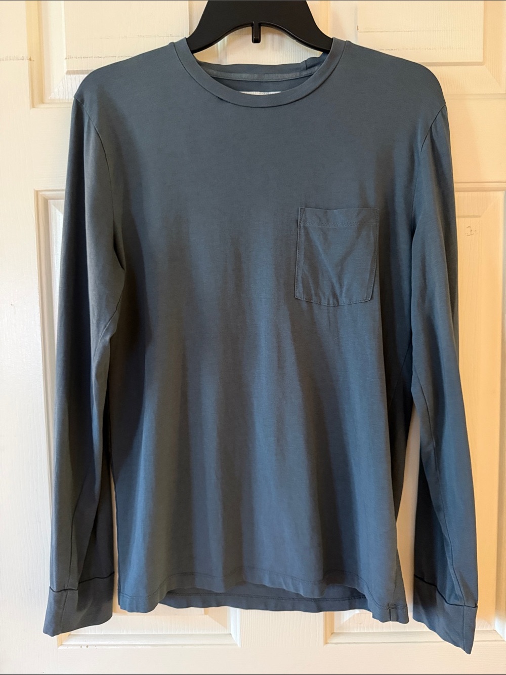Abercrombie & Fitch Slate Blue Long-Sleeve Pocket Tee